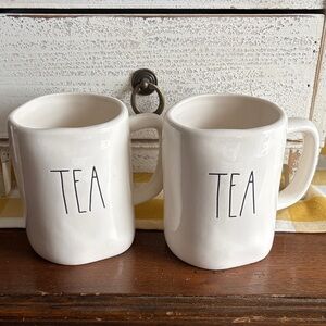Rae Dunn Cream TEA Mugs Set